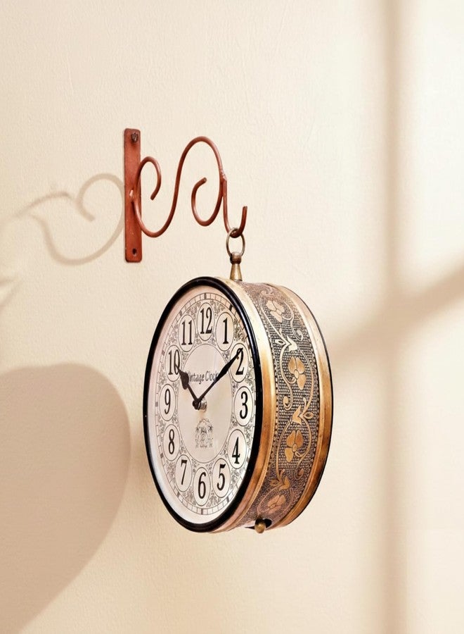 Vipron Double Sided Wall Clock - 8 Inch Vintage Railway Station Clock - Antique Station Clock for Home, Office, Café, Restaurant, Hotel & Shop Décor | Classic Retro Design - Image 3